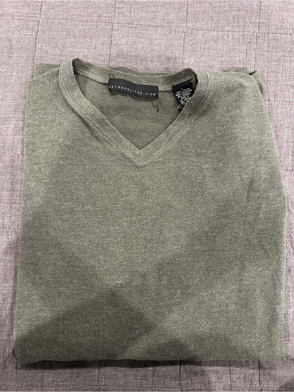Metropolitan View Men's Olive V-Neck Sweater